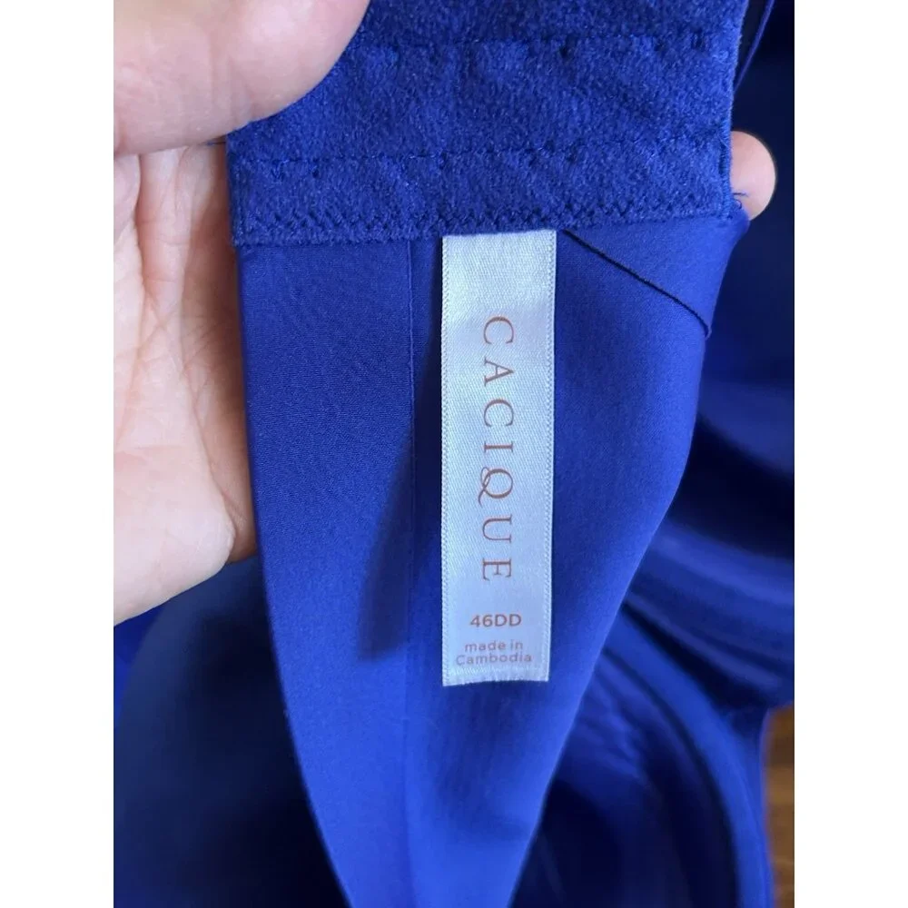 Cacique Lane‎ Bryant Blue Lightly Lined Balconette Wired Bra Plus 46DD